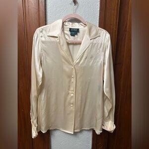 Lauren Ralph Lauren Cream 100% silk Blouse top